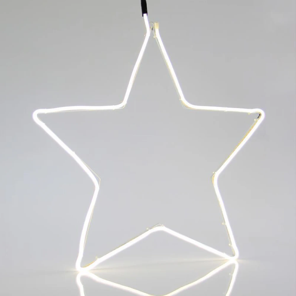 Αστέρι Λευκό Με 2μ. Νέον Φωτοσωλήνα, 54x58εκ. IP44