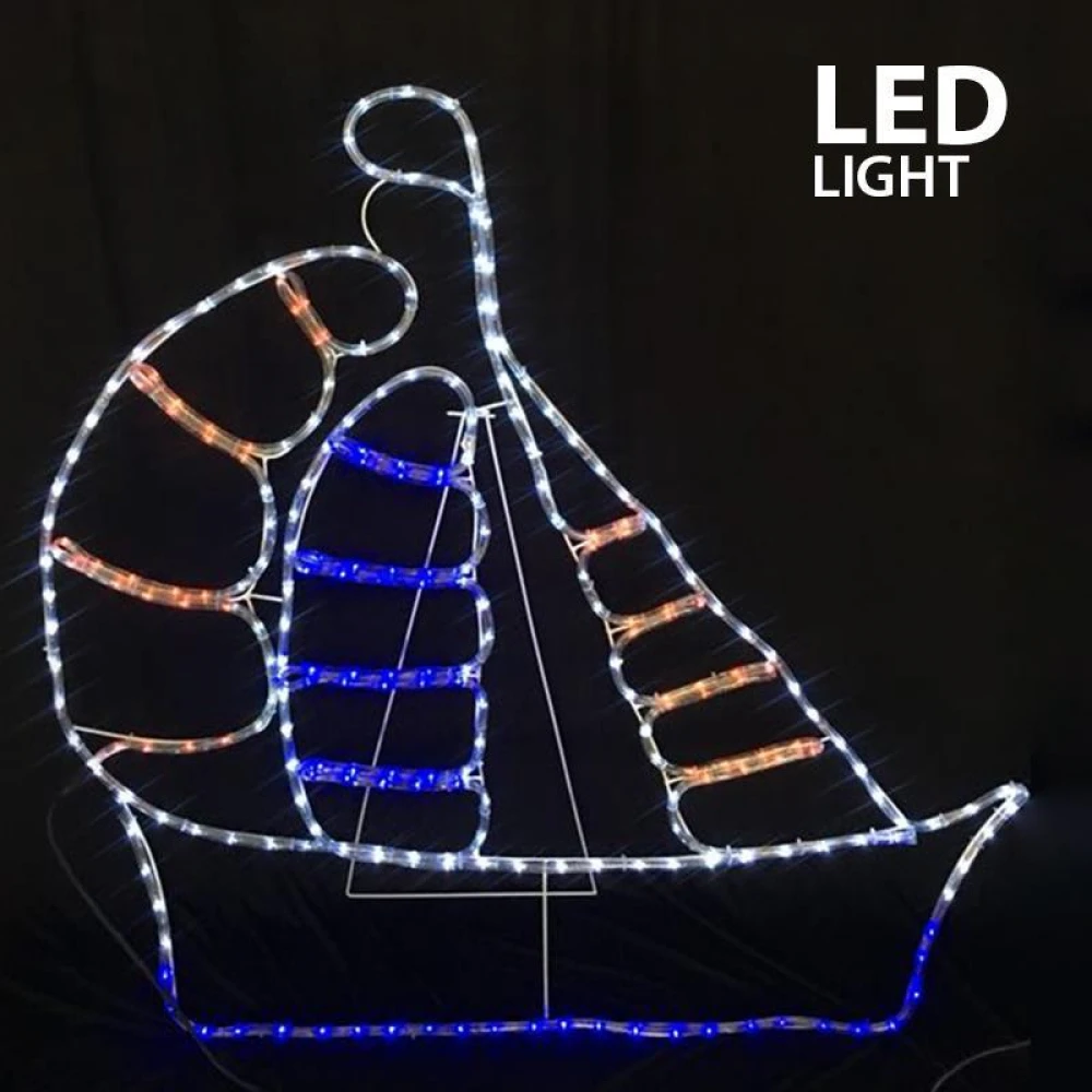 Led Καράβι Με 11μ. Φωτοσωλήνα, 106x104εκ. IP44