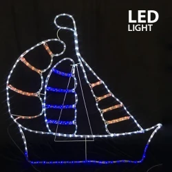 Led Καράβι Με 11μ. Φωτοσωλήνα, 106x104εκ. IP44