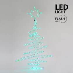Δέντρο Με 9μ. Πράσινη Led Φωτοσωλήνα, Με Flash 120Χ5Χ70εκ. IP44.