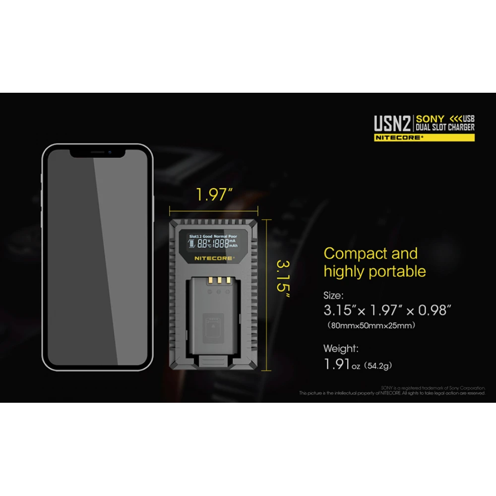 Φορτιστής NITECORE USN2 για SONY