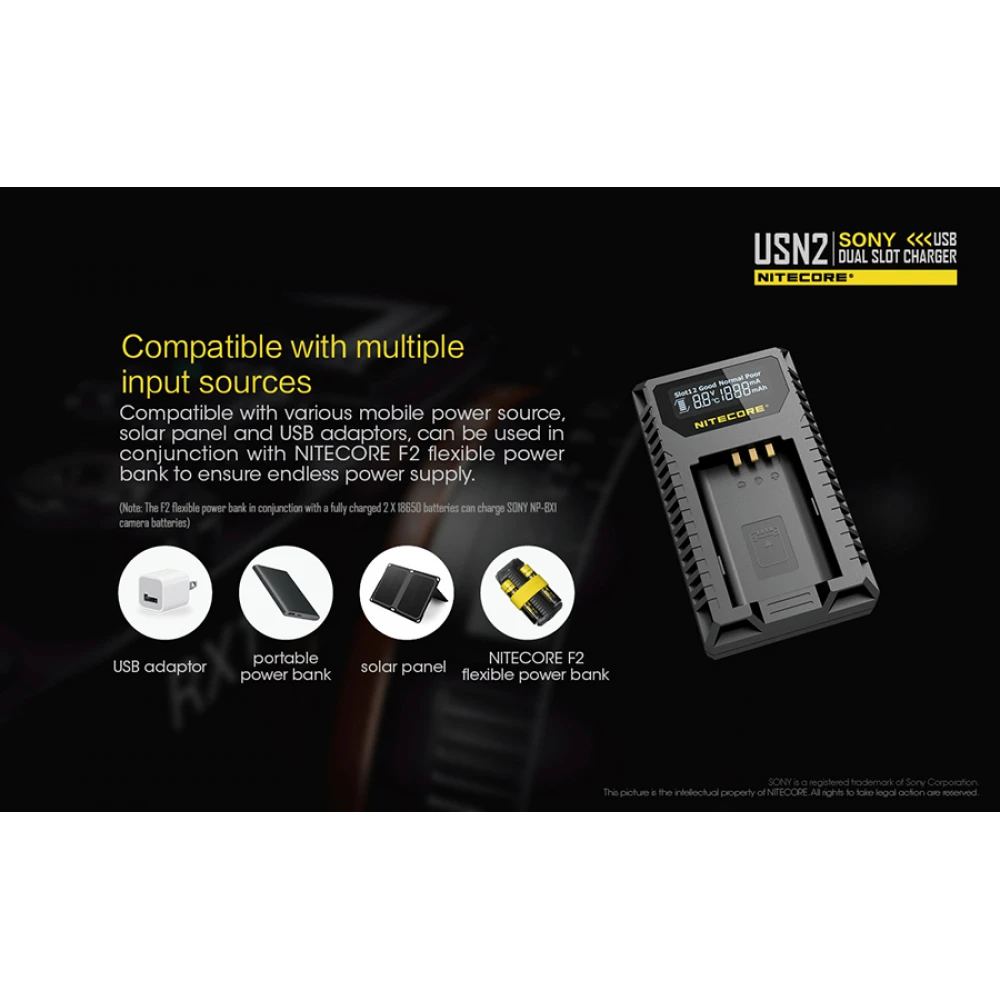 Φορτιστής NITECORE USN2 για SONY