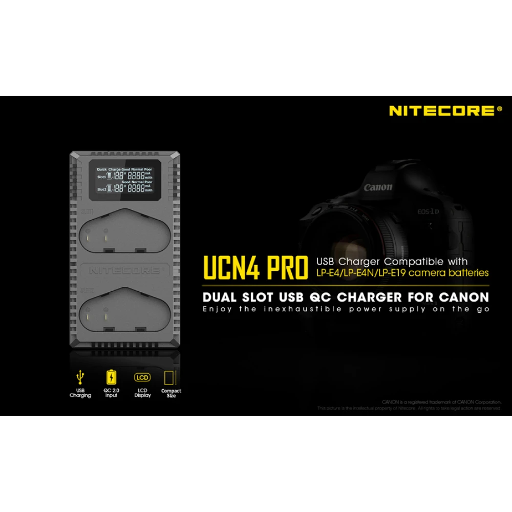 Φορτιστής NITECORE UCN4 PRO για CANON