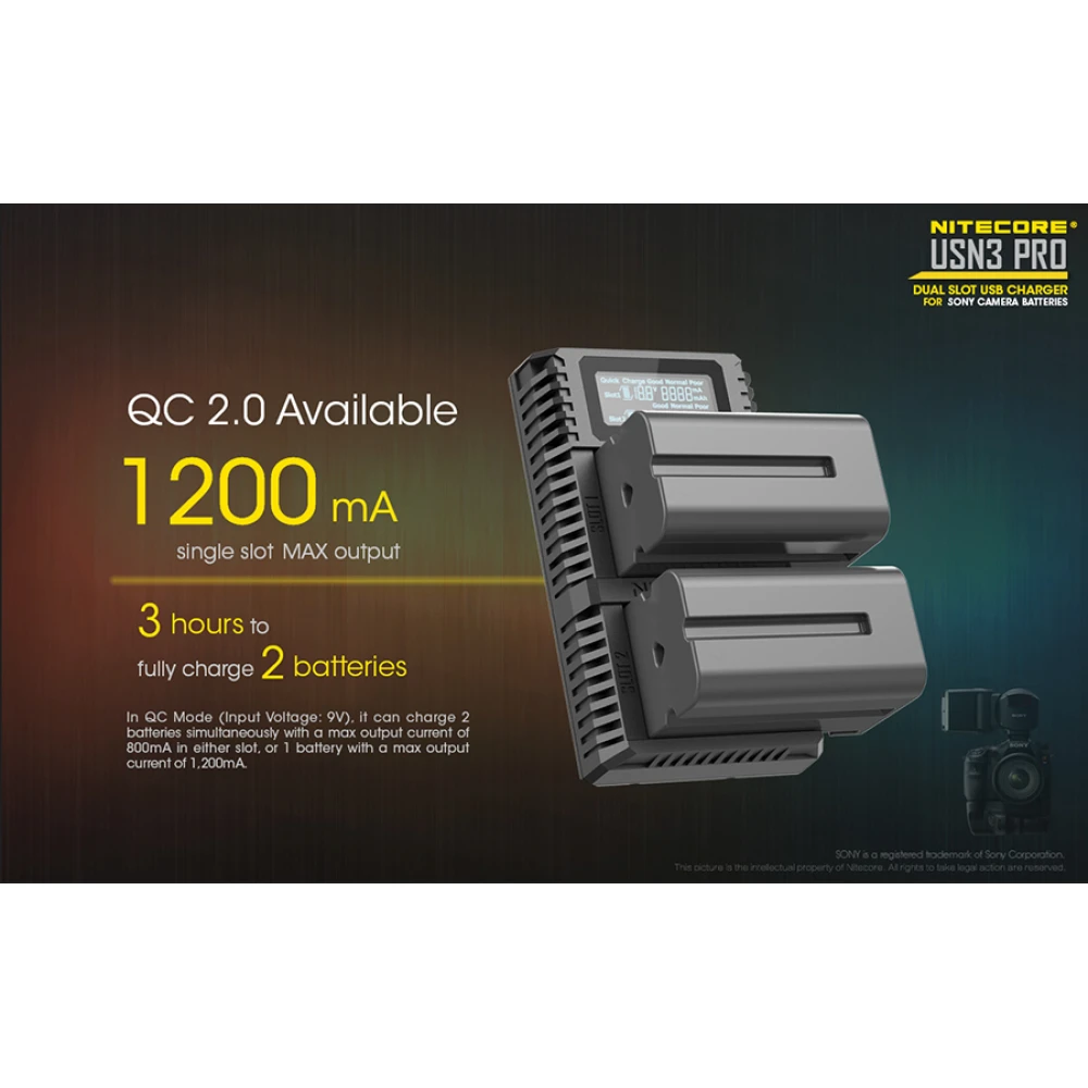 Φορτιστής NITECORE USN3 Pro για SONY