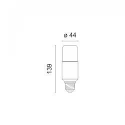 LED Λάμπα E27 Tube 14W Με Γαλακτερό Γυαλί 250° 230V Spotlight
