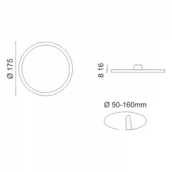 Φωτιστικό LED Πάνελ Οροφής 15W Ψυχρό Λευκό 6000K Με Τροφοδοτικό Χωνευτό Στρογγυλό Slim 230V 180° SpotLight