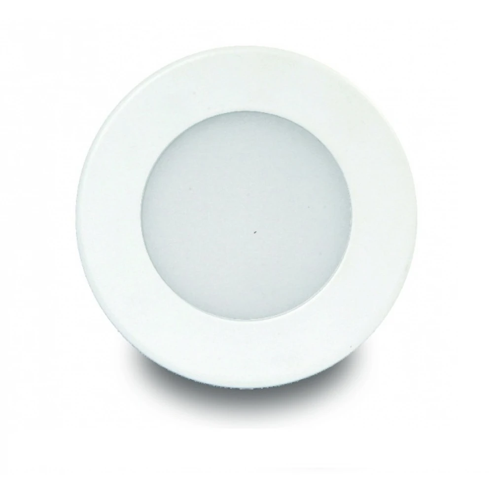 Στρογγυλό LED Panel Slim Downlight 6W SMD Λευκό Σώμα Ουδέτερο Λευκό 4000Κ SpotLight