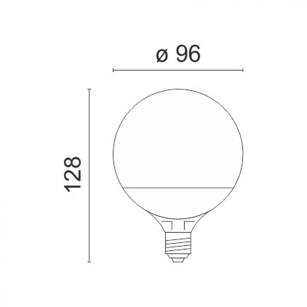 LED SMD Λάμπα Από Πλαστικό E27 G95 Μπάλα 12W 180° 230V Θερμό Λευκό 3000Κ Dimmable Spotlight