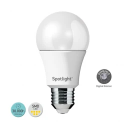 LED SMD Λάμπα Από Πλαστικό E27 A60 Αχλάδι 10W 180° 230V Θερμό 3000K Dimmable Spotlight