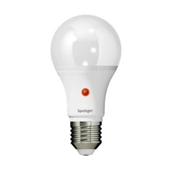 LED SMD Λάμπα E27 A60 10W Με Αισθητήρα Ημέρας-Νύχτας Από Πλαστικό 300° 230V Θερμό 3000K Spotlight