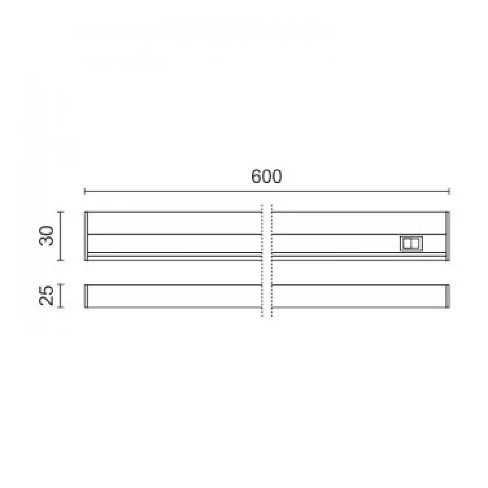 LED T5 Γραμμικό Τετράγωνο Έτοιμο Φωτιστικό 9W Με Διακόπτη 60cm 220V Spotlight