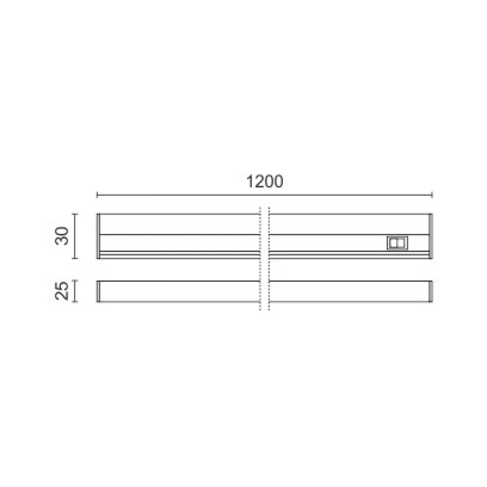 LED T5 Γραμμικό Τετράγωνο Έτοιμο Φωτιστικό 18W Με Διακόπτη 120cm 220V Spotlight