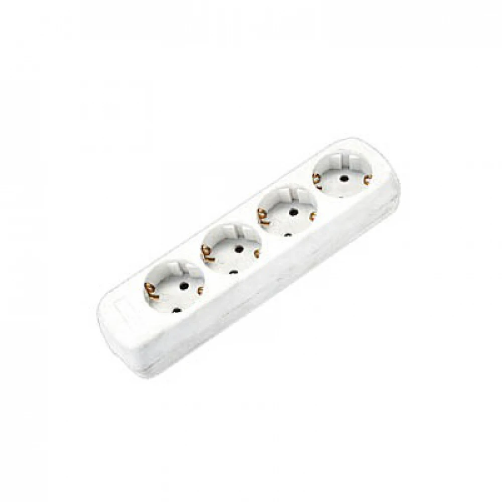 Πολύπριζο Ασφαλείας 4 Θέσεων Χωρίς Καλώδιο - Λευκό GES-036 HGI TOP ELECTRONIC