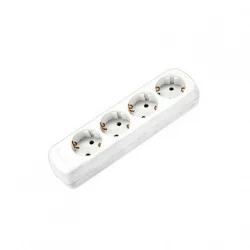 Πολύπριζο Ασφαλείας 4 Θέσεων Χωρίς Καλώδιο - Λευκό GES-036 HGI TOP ELECTRONIC