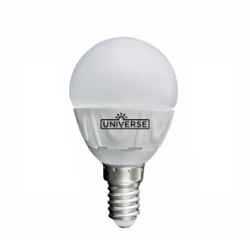 LED Λάμπα E14 Στρογγυλό G45 5W 180º 230V Ψυχρό Λευκό 6000K Universe