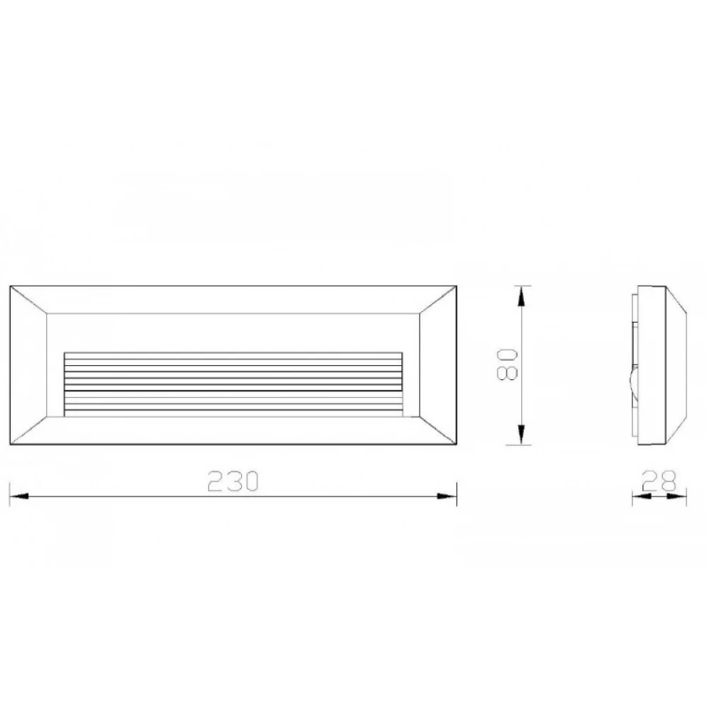 LED Ορθογώνια Απλίκα Λευκή Slim 230V IP65 3W Θερμό Λευκό Seaside Universe 