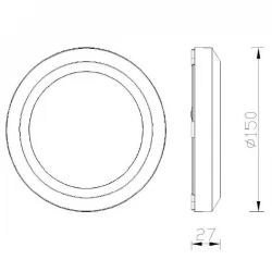LED Στρογγυλή Απλίκα Λευκή Slim 230V IP65 2W Θερμό Λευκό Seaside Universe 