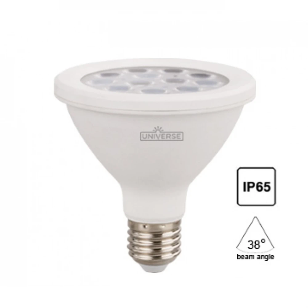 Λάμπα Led Εξωτερικού Χώρου 12W E27 PAR30 IP65 Θερμό Λευκό 3000K Universe