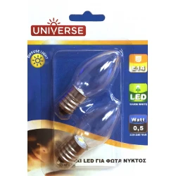 LED Λαμπάκι Νυκτός E14 0,5W- 2τμχ Universe