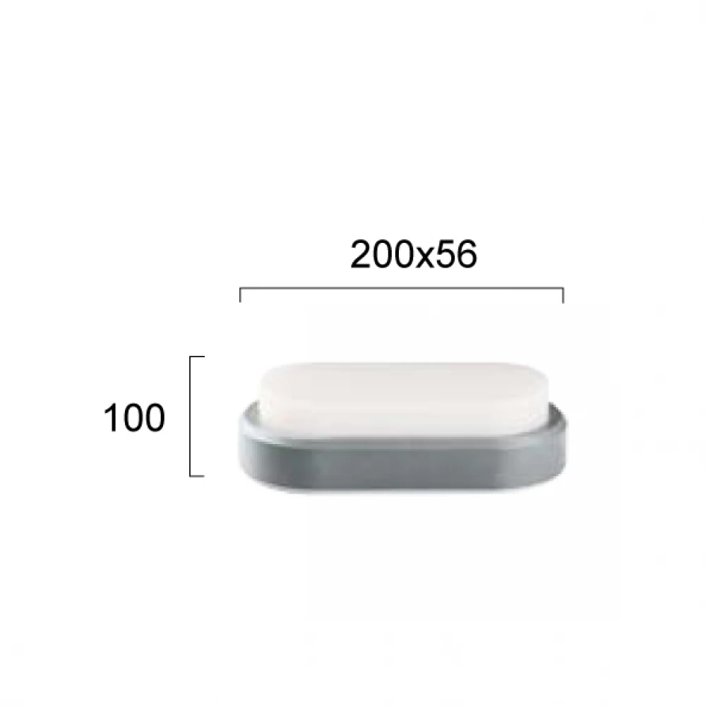 LED Πλαστικό Επίτοιχο Φωτιστικό 7W Σε Ασημί Με PC Διαχύτη IP54 LEROS PLUS VIOKEF