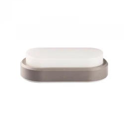 LED Πλαστικό Επίτοιχο Φωτιστικό 7W Σε Ασημί Με PC Διαχύτη IP54 LEROS PLUS VIOKEF