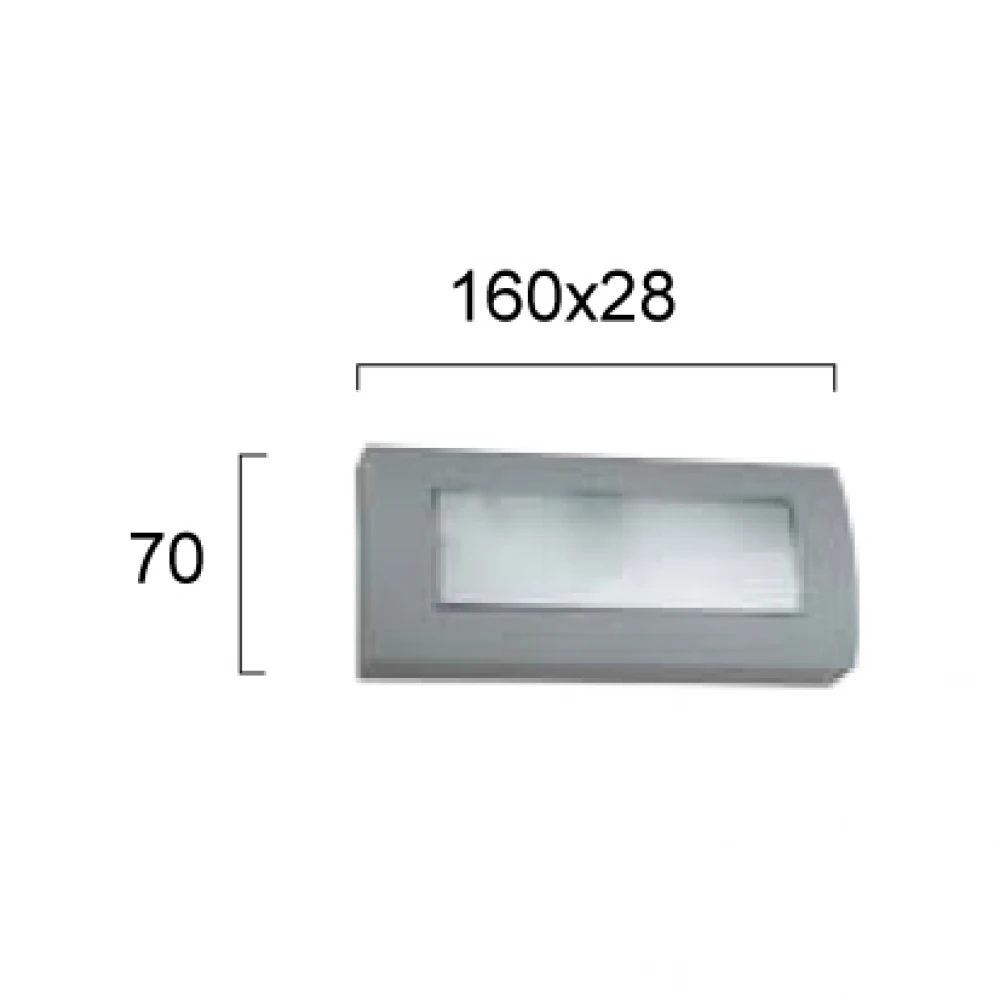 LED Πλαστικό Επίτοιχο Φωτιστικό 2W Σε Ασημί Με Διαχύτη 160x28 IP44 LEROS PLUS VIOKEF
