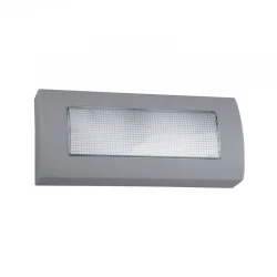 LED Πλαστικό Επίτοιχο Φωτιστικό 2W Σε Ασημί Με Διαχύτη 160x28 IP44 LEROS PLUS VIOKEF