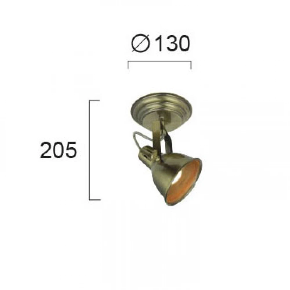 Vintage Μεταλλική Απλίκα Σποτ Σε Λαδί Χρυσό 1xE14 PRAGA VIOKEF