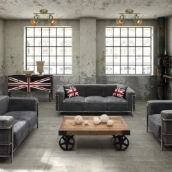 Vintage Μεταλλικό Φωτιστικό Οροφής Σποτ Στυλ Ράγας Σε Λαδί Χρυσό 2xE14 PRAGA VIOKEF