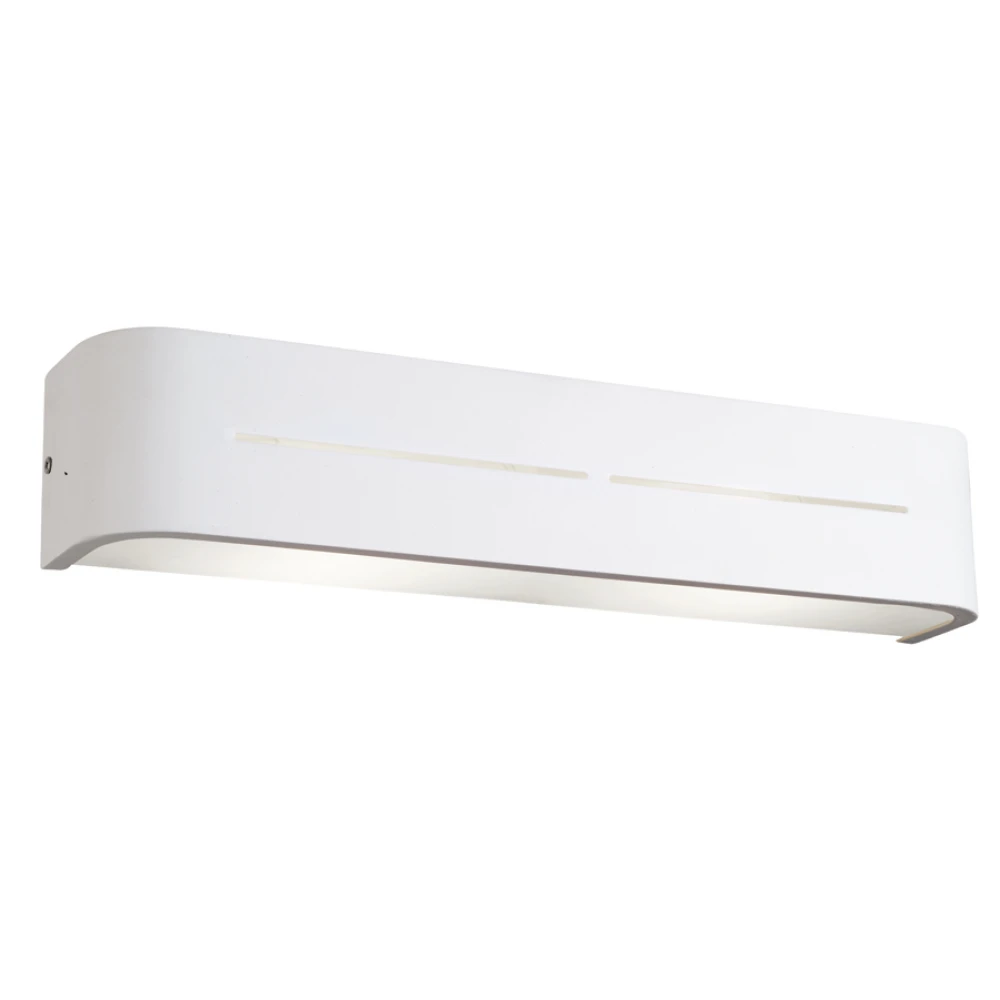 Απλίκα Τοίχου Από Γυαλί Λευκό Σατινάτο Με Βάση Αλουμινίου Σε Λευκό Αποχρώση Terry 2xE14 VIOKEF