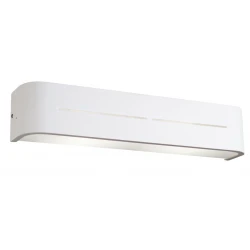 Απλίκα Τοίχου Από Γυαλί Λευκό Σατινάτο Με Βάση Αλουμινίου Σε Λευκό Αποχρώση Terry 2xE14 VIOKEF