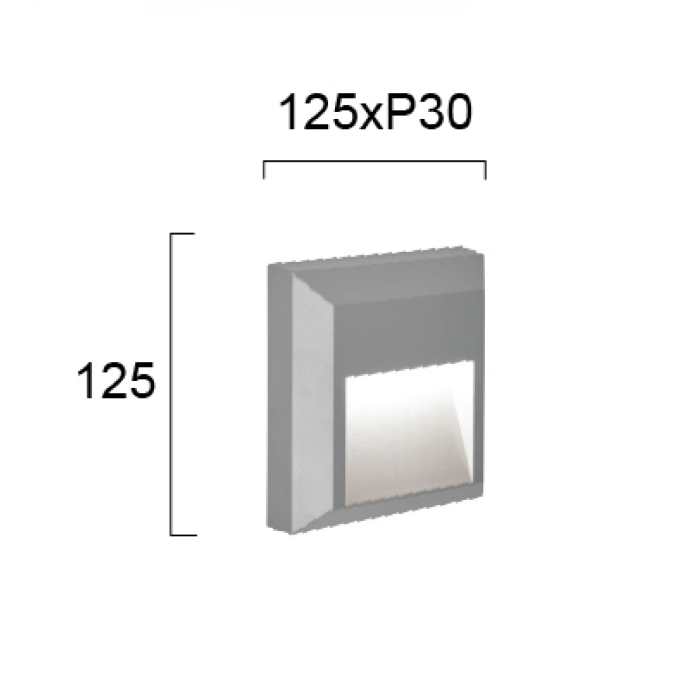 Φωτιστικό Απλίκα Πλαστική LED Τετράγωνη 3W cct Σε Γκρι Χρώμα Leros Plus VIOKEF