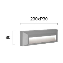 Φωτιστικό Απλίκα Πλαστική LED Ορθογώνιο 1.5W Σε Γκρί Leros Plus VIOKEF
