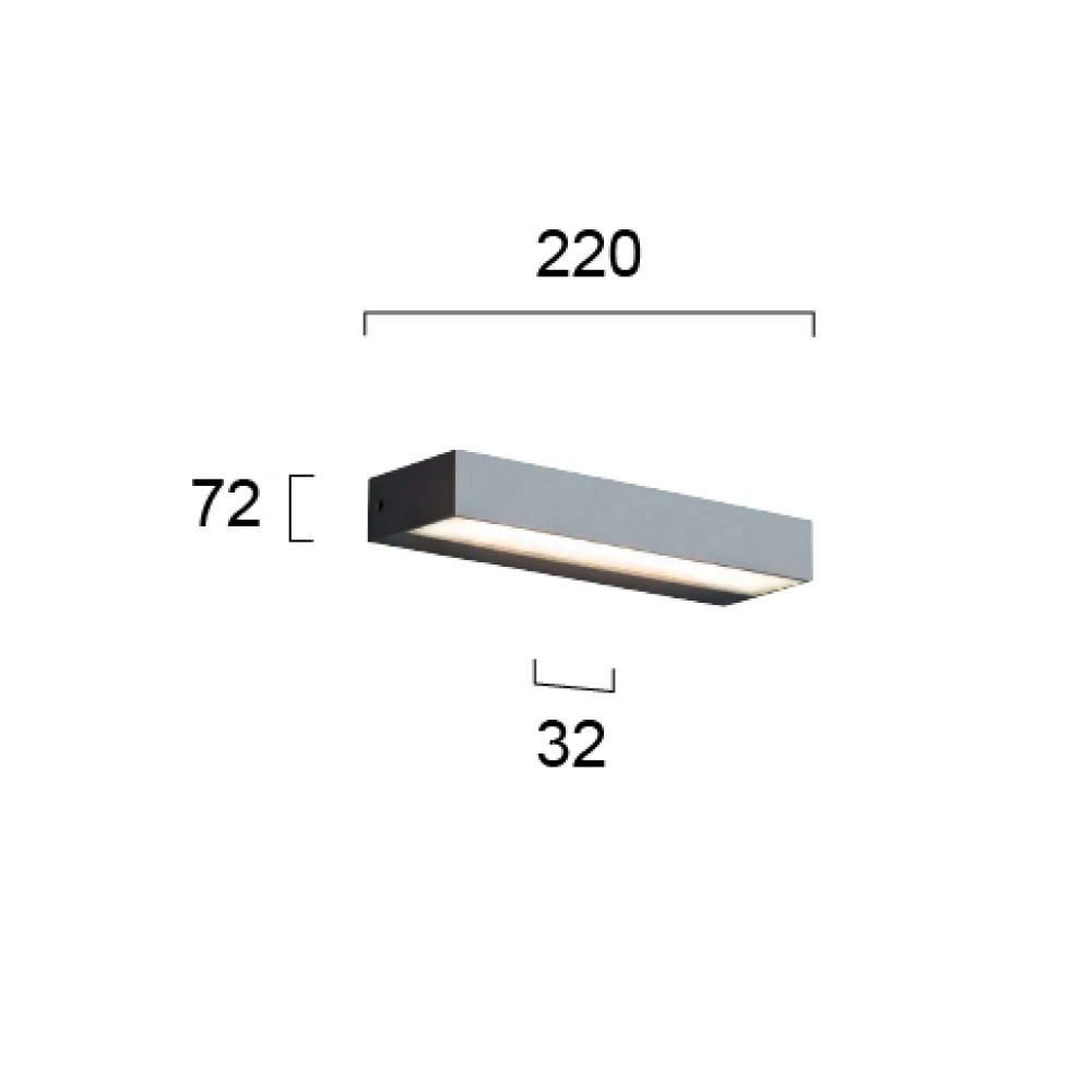 Εξωτερικού Χώρου Απλίκα Αλουμινίου H:72 LED IP54 TECH VIOKEF