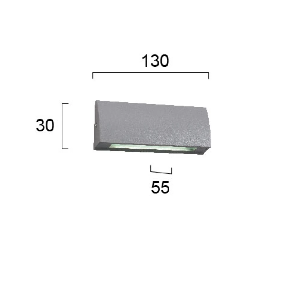 Εξωτερικού Χώρου Απλίκα Αλουμινίου H:130x30 LED IP54 TECH VIOKEF