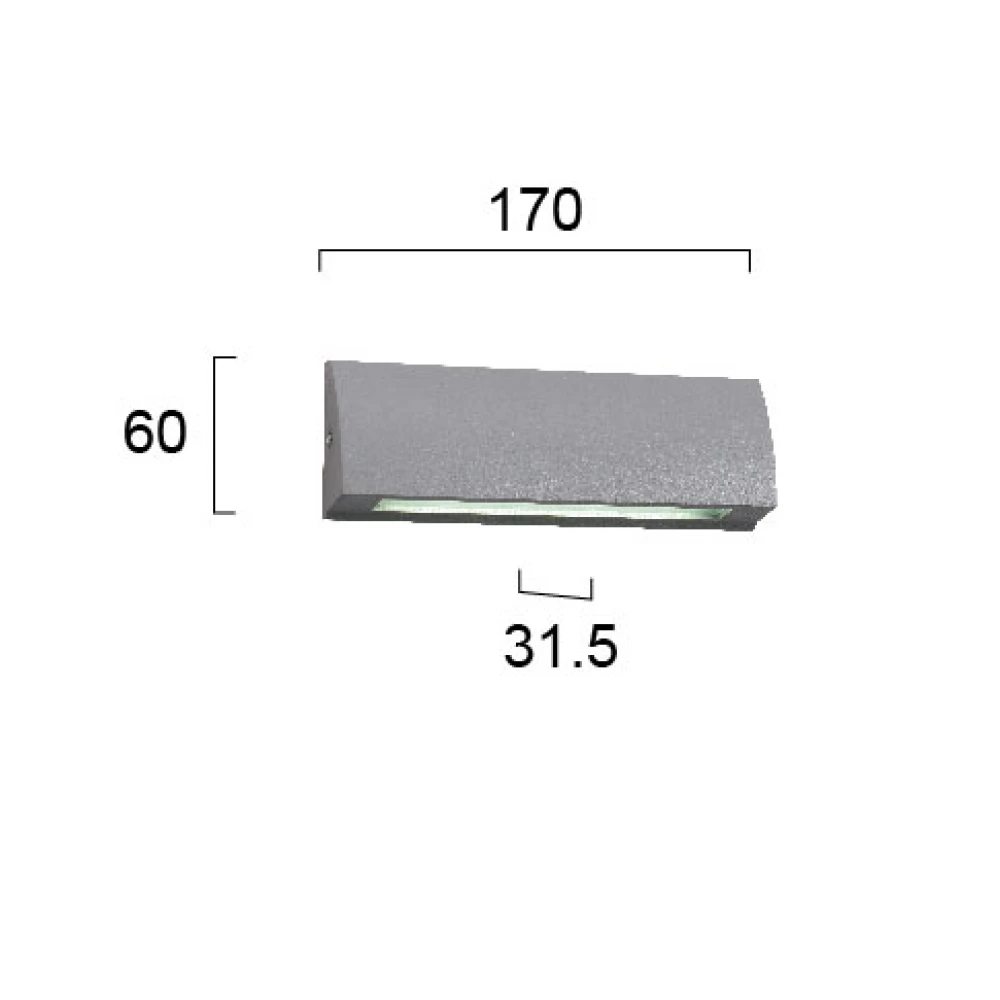 Εξωτερικού Χώρου Απλίκα Αλουμινίου H:170x60 LED IP54 TECH VIOKEF