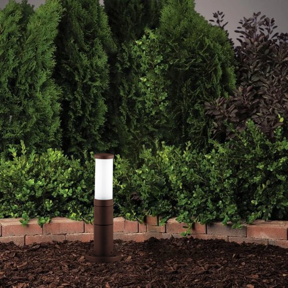 Εξωτερικό Κολωνάκι Αλουμινίου Με Σκιάδιο Από Γυαλί H350 Σε Καφέ Χρώμα 1xE27 CAVO VIOKEF