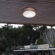 Εξωτερική Στρογγυλή Πλαφονιέρα Αλουμινίου Με Σκιάδιο PC D:275 2XE27 Σε Καφέ Χρώμα LEROS VIOKEF