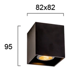 Φωτιστικό Downlight Square Dice GU10 82x82 Σε Μαύρο Χρώμα VIOKEF