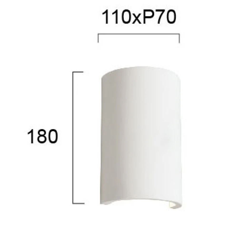 Φωτιστικό Γύψινη Απλίκα Κύλινδρος W:110 CERAMIC Cylinder G9 VIOKEF