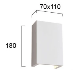 Φωτιστικό Γύψινη Απλίκα Κύβος W:110 Ceramic G9 VIOKEF