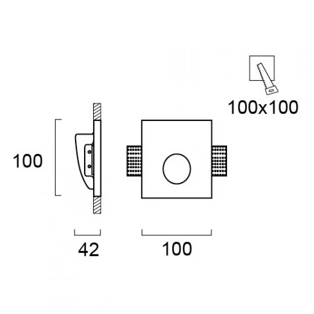 Γύψινο Χωνευτό Φωτιστικό Με LED 1W Θερμό Λευκό H100 Drop Ceramic VIOKEF