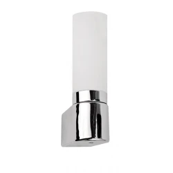 Φωτιστικό Μπάνιου Απλίκα Με Γυαλί Οπάλ Σατινάτο Και Βάση Χρώμιου Robert 1xE14 VIOKEF