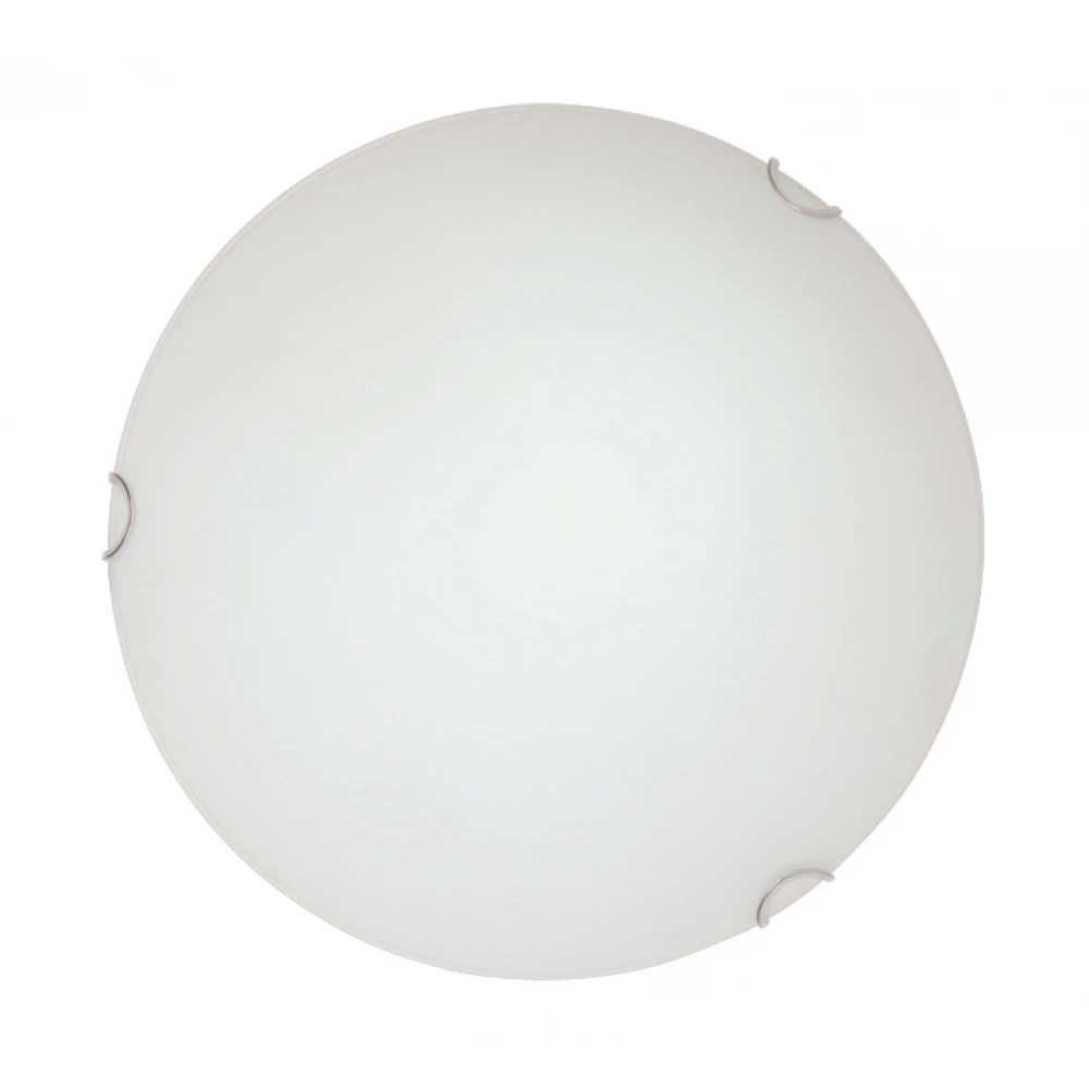 Πλαφονιέρα Οροφής Στρογγυλή Γυαλί Σατινάτο Με Δέσιμο Χρώμιο Σε Λευκό Χρώμα E27 David 300Ø H80 VIOKEF