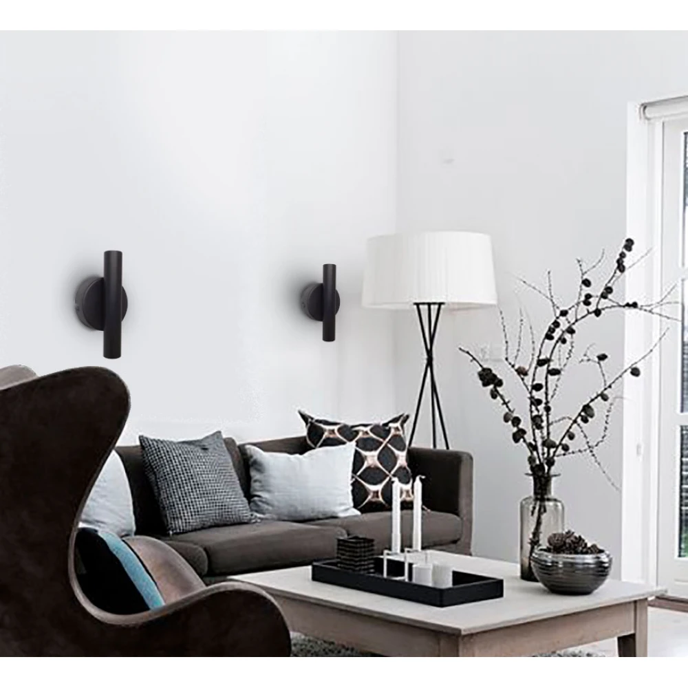 Φωτιστικό Επιτοίχιο Σπότ Σε Μαύρο Χρώμα Duct 2xLED VIOKEF