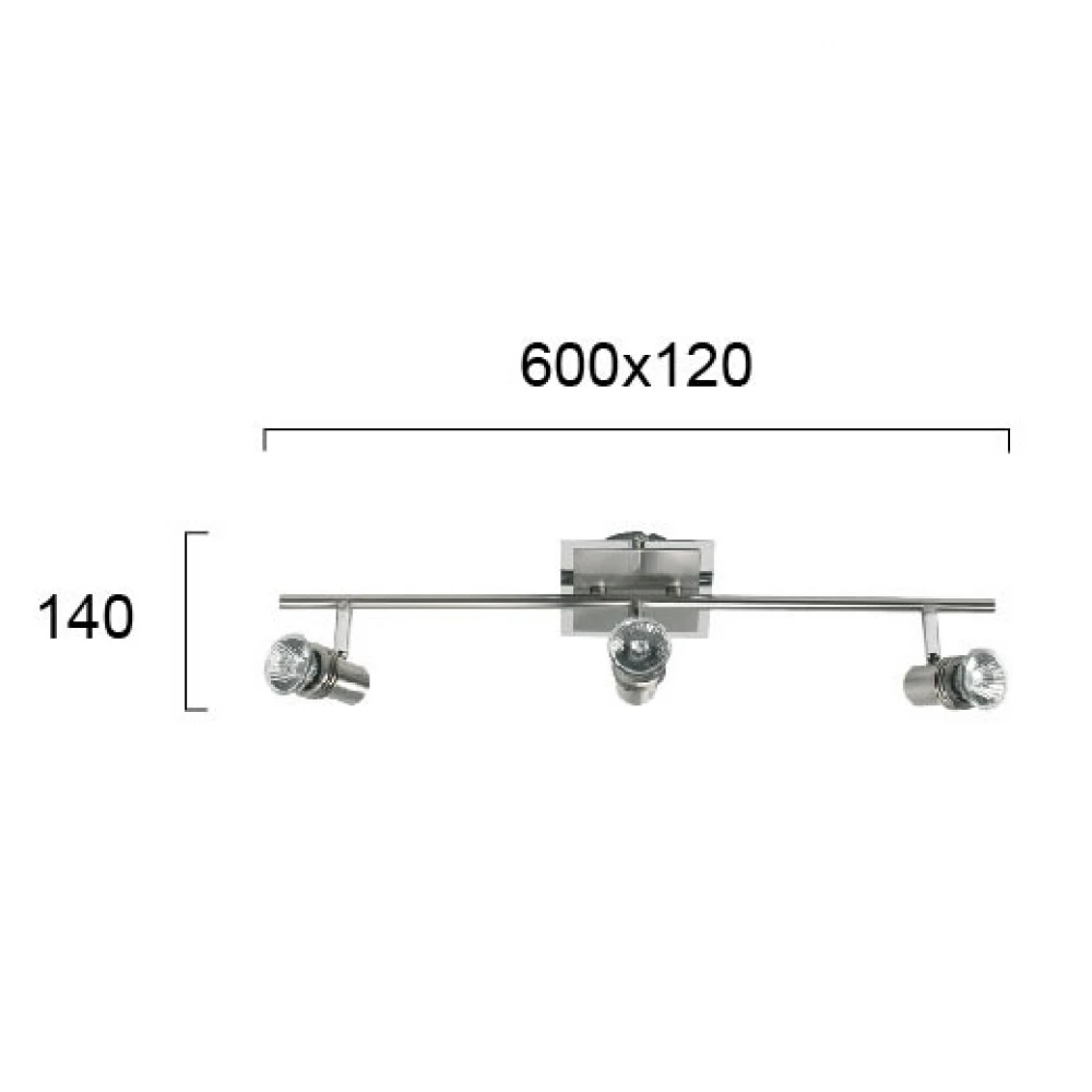 Σποτ Φωτιστικό Οροφής Σε Νίκελ Ματ Και Λεπτομέρειες Χρώμιο Με Ρυθμιζόμενες Κεφαλές 3XGU10 CHA-CHA VIOKEF