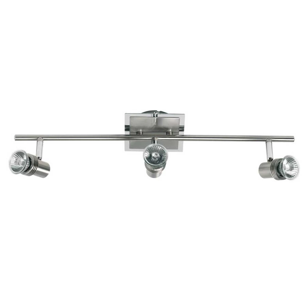 Σποτ Φωτιστικό Οροφής Σε Νίκελ Ματ Και Λεπτομέρειες Χρώμιο Με Ρυθμιζόμενες Κεφαλές 3XGU10 CHA-CHA VIOKEF