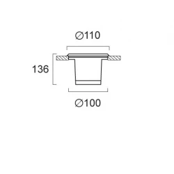 Εξωτερικό Χωνευτό Φωτιστικό Δαπέδου GU10 Round 110Ø Franco VIOKEF