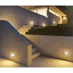 LED Εξωτερικό Χωνευτό Επιτοίχιο Φωτιστικό 1.5W Αλουμινίου Riva 90x90 Σε Δύο Χρώματα VIOKEF