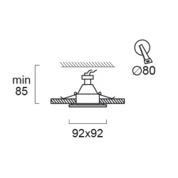 Σποτ Χωνευτό Αδιάβροχο IP44 Square Yan MAX 50W LED Σε Λευκό Χρώμα VIOKEF